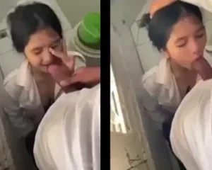 Trốn tiết đưa cô bạn thân vào nhà vệ sinh trường bú cu khủng